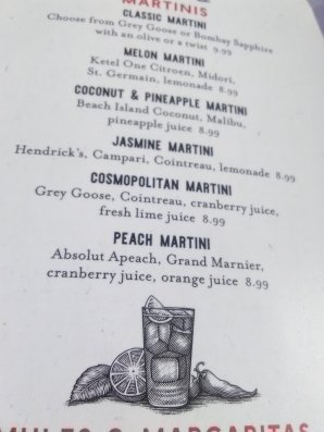 GB Brewery craft menu